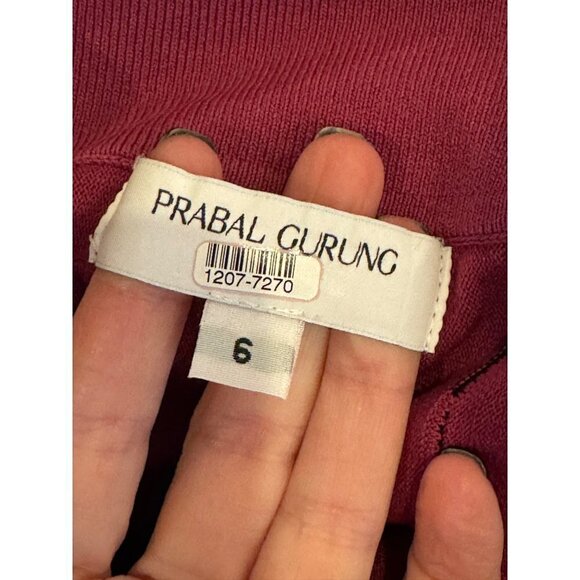 Prabal Gurung Collective Dress Womens 6 Purple Knit Stripe Off The Shoulder Mini - Picture 9 of 10